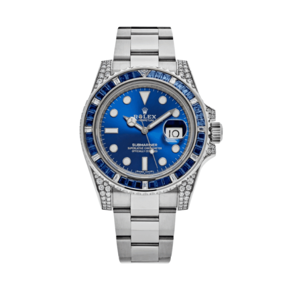 Submariner blue dial sapphire diamond bezel 40mm