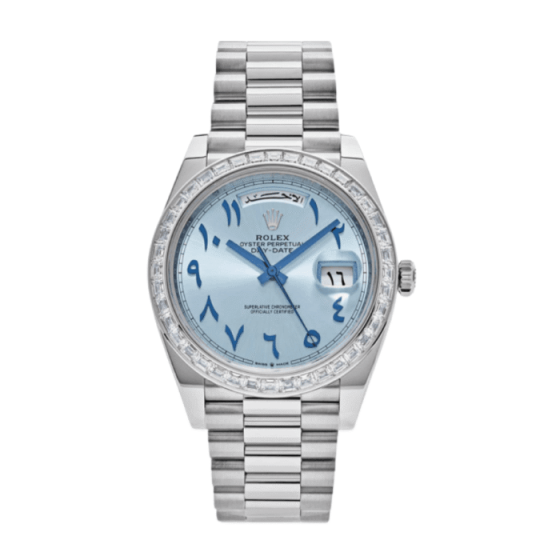 Day-date ice blue arabic dial diamond 40mm