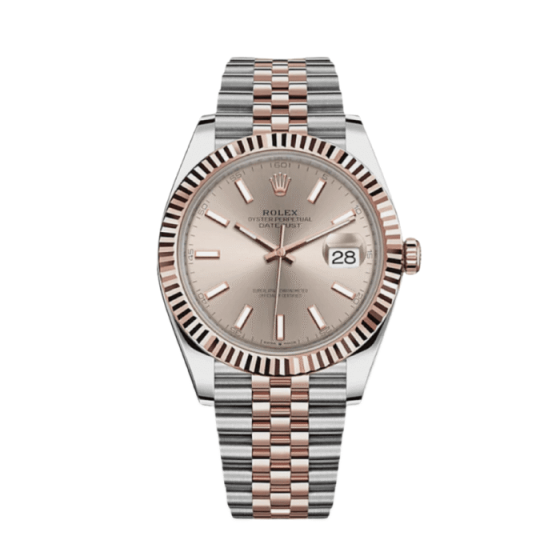 Date just rose gold sundust dial 41mm