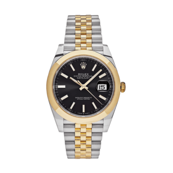 Date just yellow gold black dial 41mm