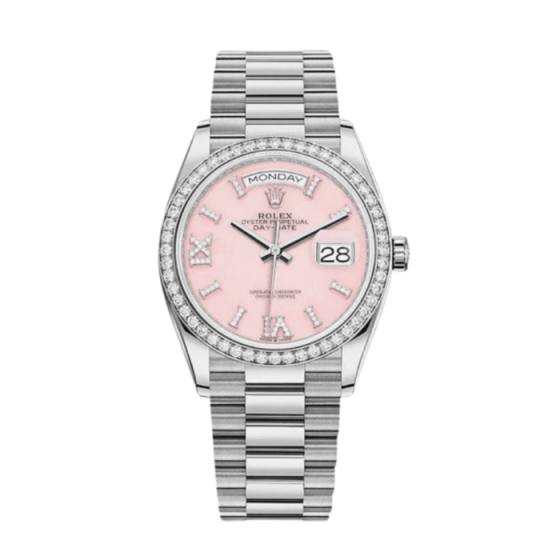 Day-date white gold pink diamond dial 36mm