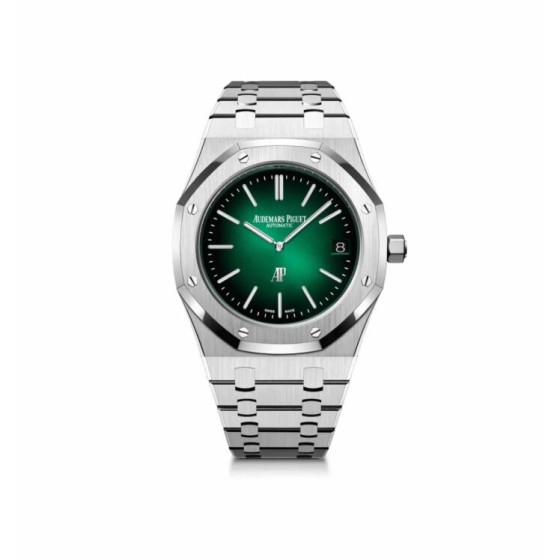 Royal Oak 16202PT.OO.1240PT.01 ‘Jumbo’ Extra-Thin ’50th Anniversary’ Green Dial