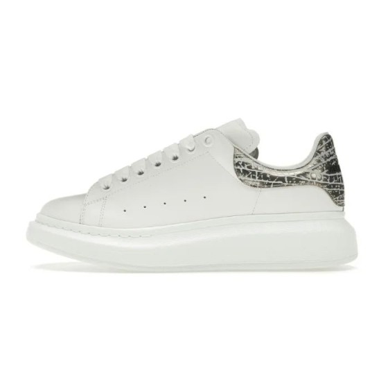 Oversized bianco argento coccodrillo